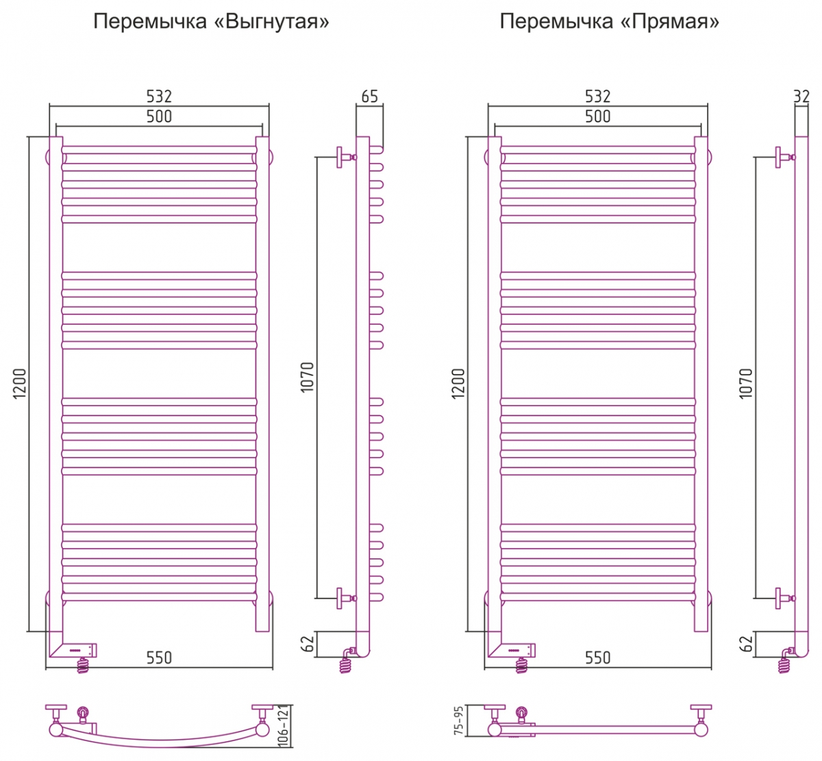 Полотенцесушитель электрический Сунержа Богема 2.0 1200x500