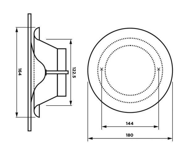 Анемостат со стеклянной внешней частью FOZA D 125 мм. RAL 1013